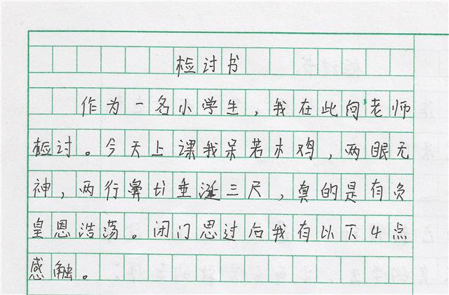 检讨怎么写100字图片