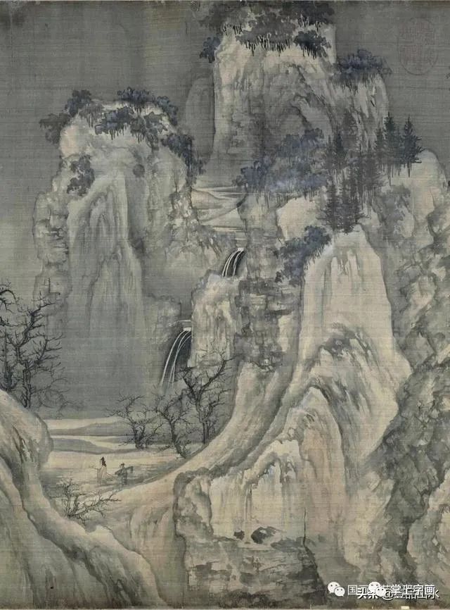 宋王诜渔村小雪图卷高清鉴赏