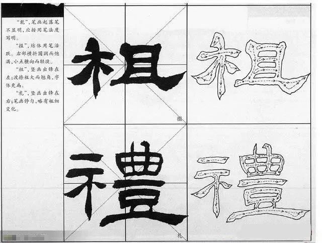 礼器碑书法练习笔法图解太实用了