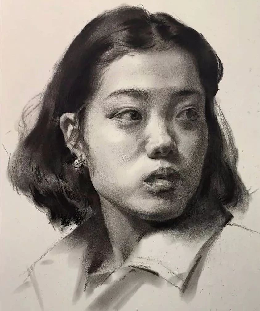 短发素描头像女图片