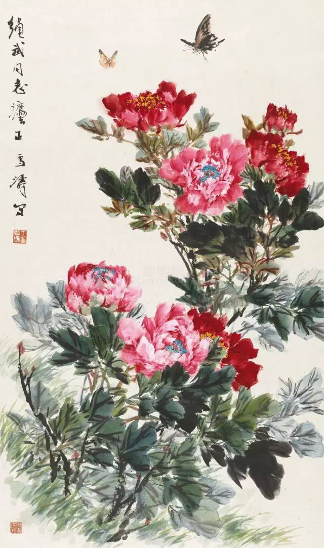 什么叫艳而不俗,看看他画的牡丹就知道了~~~_王雪涛