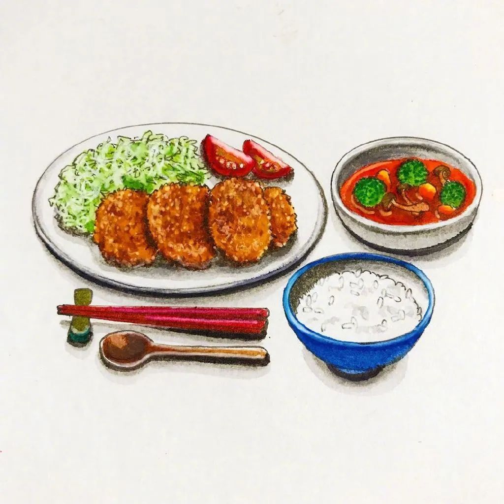 鉴赏日本插画师笔下的一餐一食看饿了