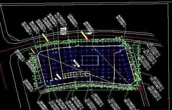 两点定线三点定面摆正cad现场定位平面布置图