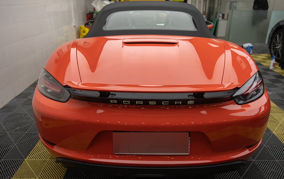 熔岩橙保时捷718贴xpel隐形车衣