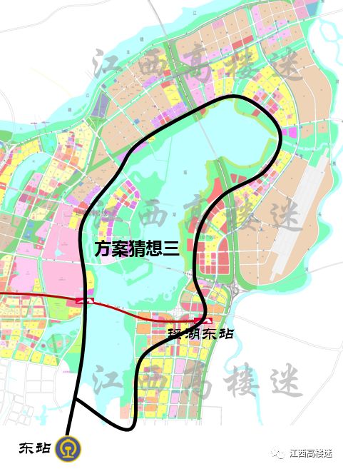 线路三:环全瑶湖接南昌东站方案