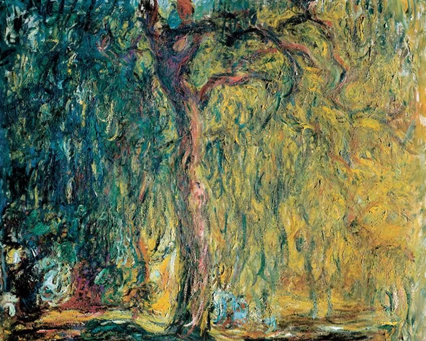 《垂柳》莫奈《粉红色的桃花树》梵高《灰色的树》蒙德里安俄罗斯绘画