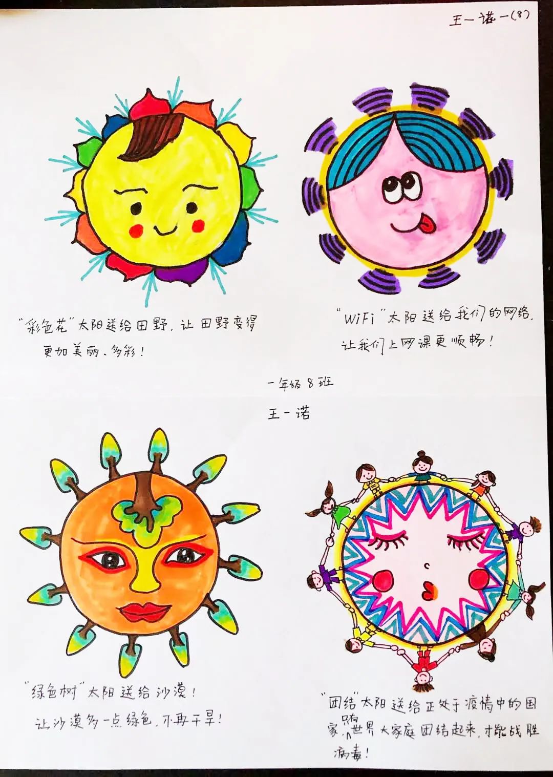 4个太阳形象简笔画图片