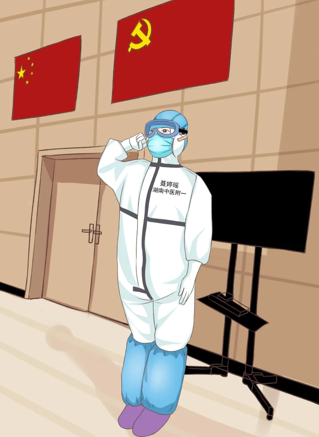 成为国家中医医疗队队员出征武汉之后,下班回到宿舍的日子,她用小小的