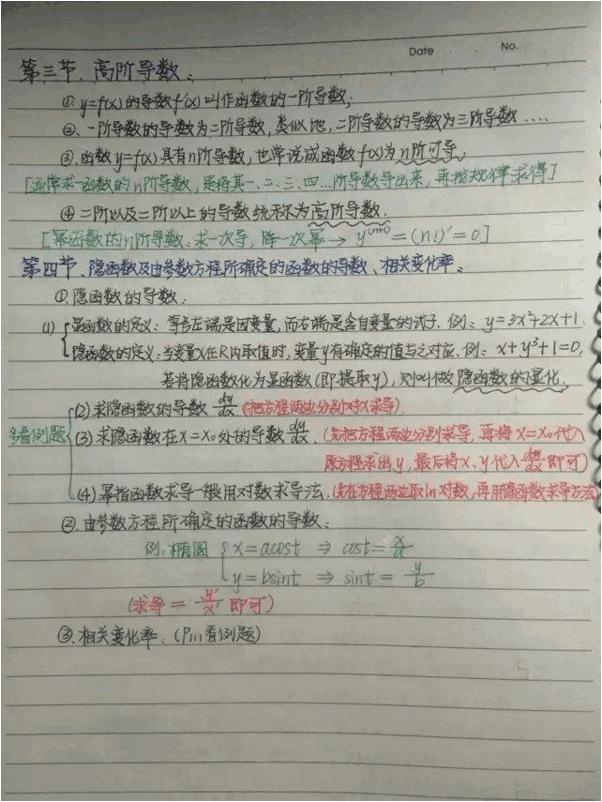 清华美女学霸数学笔记曝光精美程度无与伦比