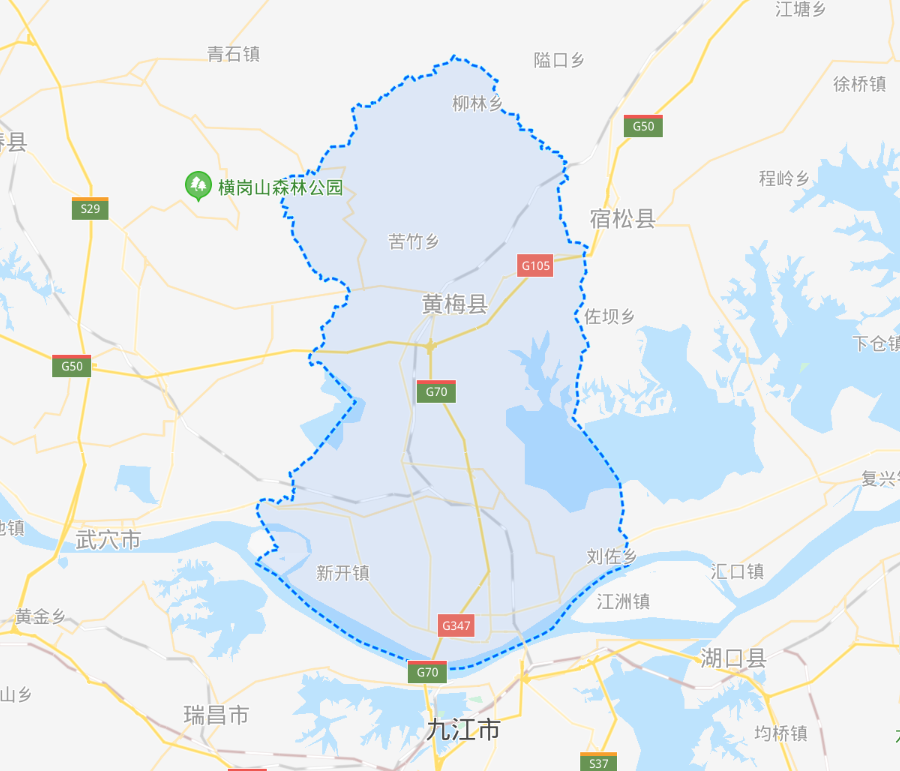 湖北黄梅县地图高清图片