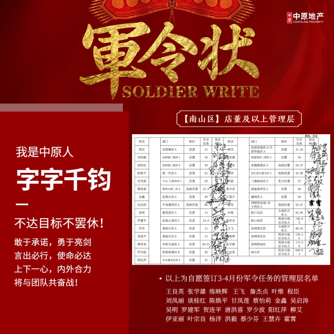 立下军令状!中原人字字千钧,勇迎挑战,誓必取胜!_目标