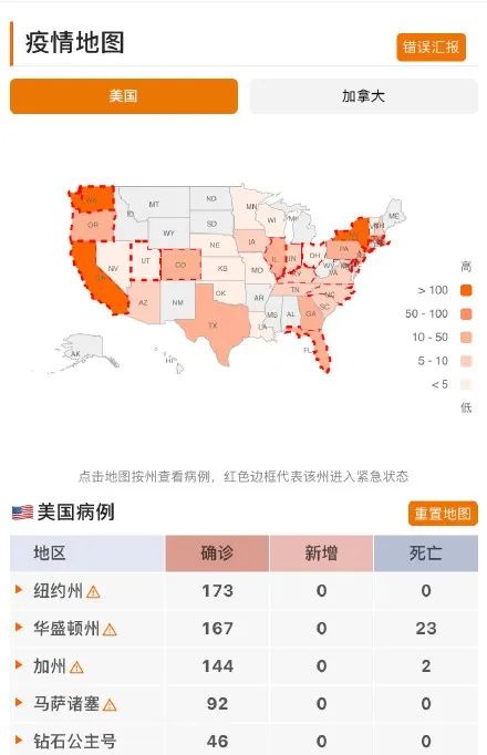 截止3月10日 美国疫情地图据美国《纽约时报》10日报道,截至当地