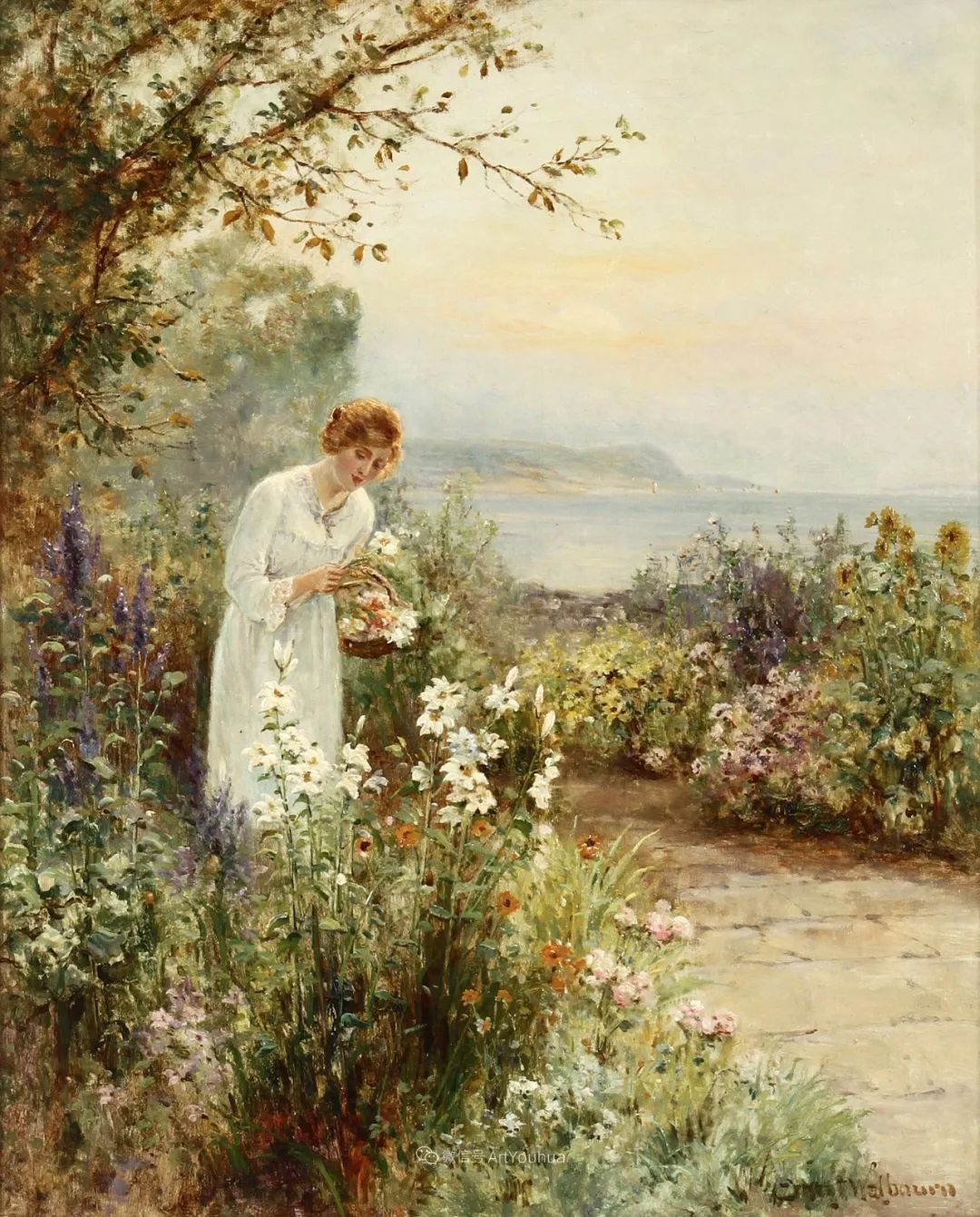 英国画家欧内斯特查尔斯沃尔本女性人物油画作品赏析