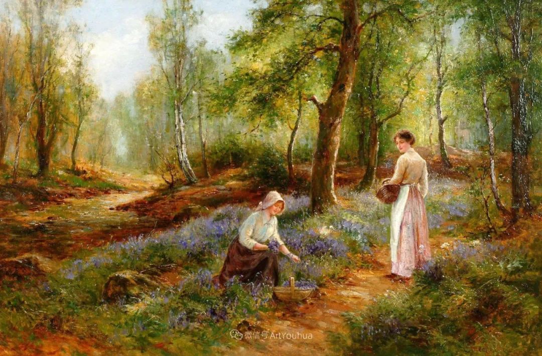 英国画家欧内斯特查尔斯沃尔本女性人物油画作品赏析