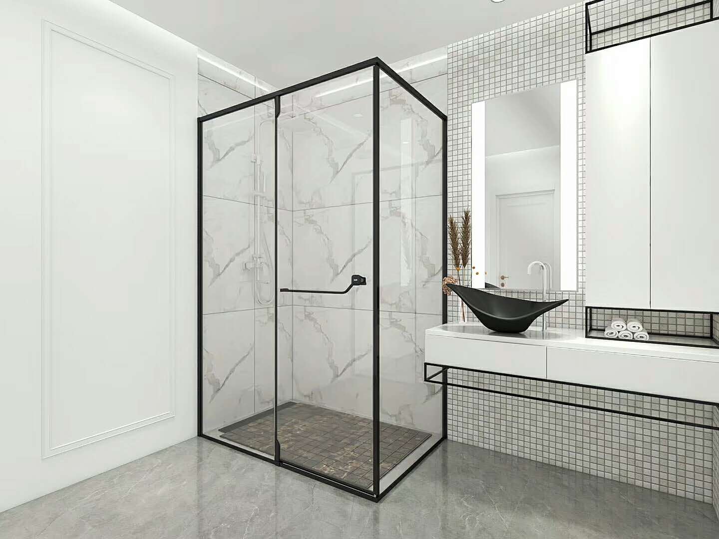 这样的淋浴隔断 妥妥的视觉盛宴 简单简约简洁