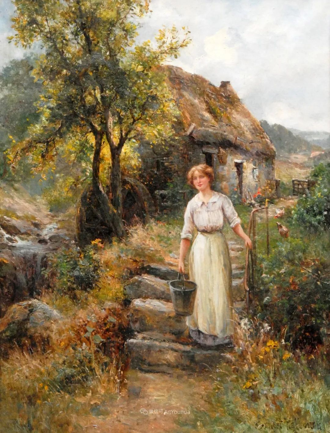 英国画家欧内斯特查尔斯沃尔本女性人物油画作品赏析