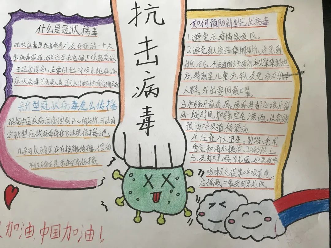 画中有话·字字真心 海淀师生为战"疫"加油