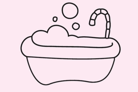 浴缸简笔画 洗澡图片