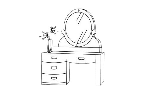 每天学一幅简笔画--梳妆台简笔画简单画法步骤教程