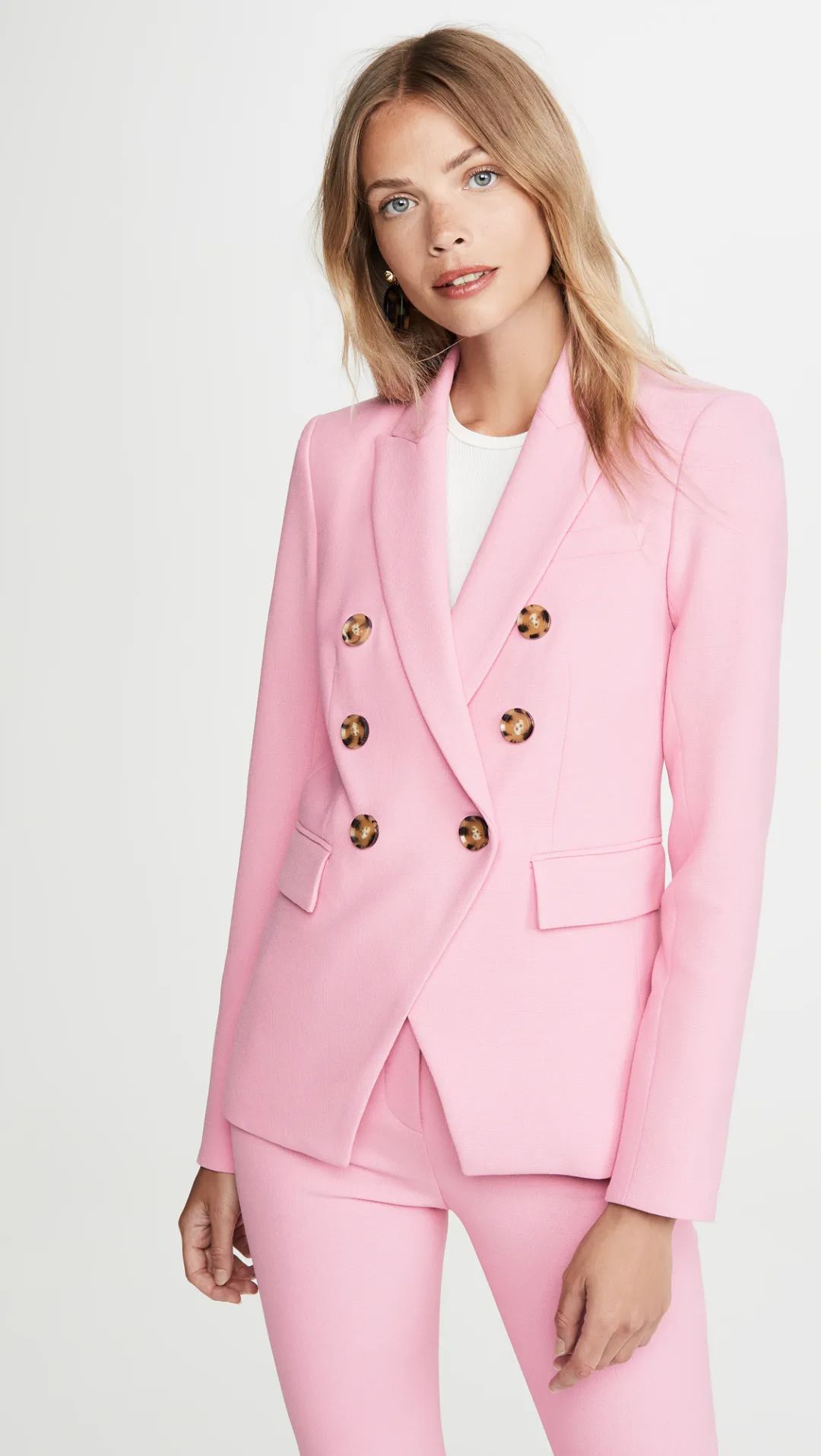 马卡龙西装外套又甜又飒_粉色