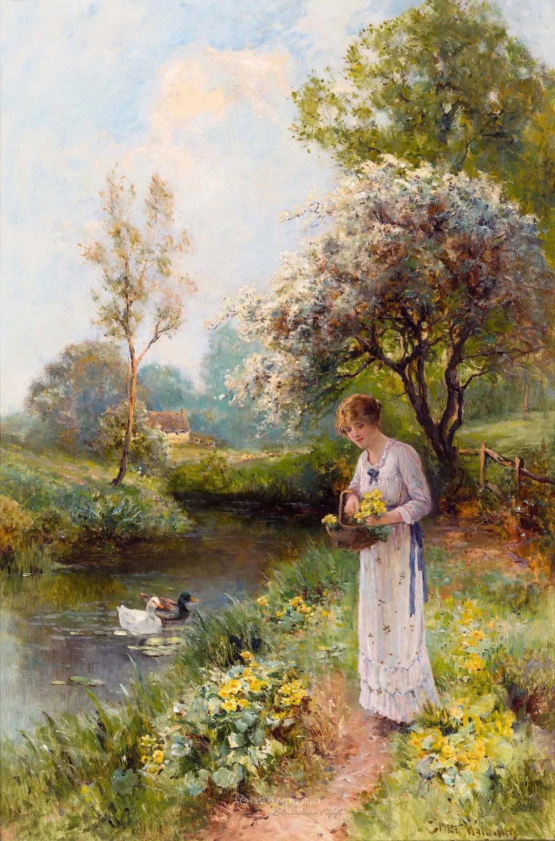 英国画家欧内斯特查尔斯沃尔本女性人物油画作品赏析