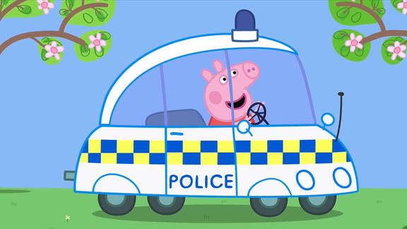小猪佩奇开警车