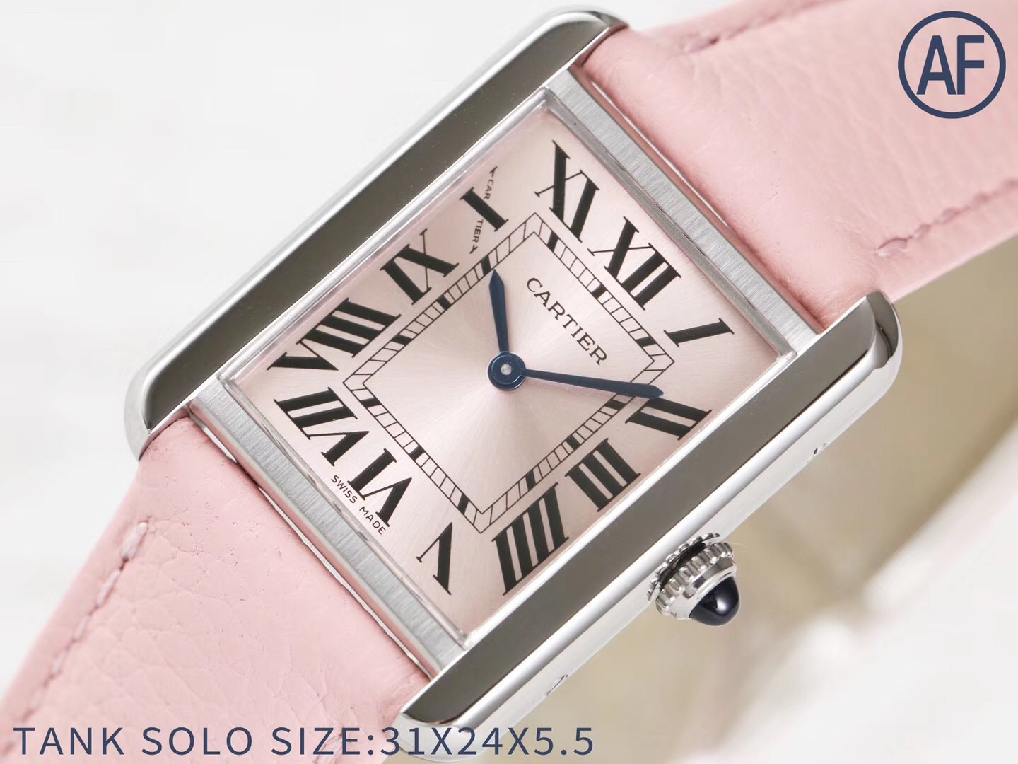 卡地亚坦克tanksolo粉色佳人腕表