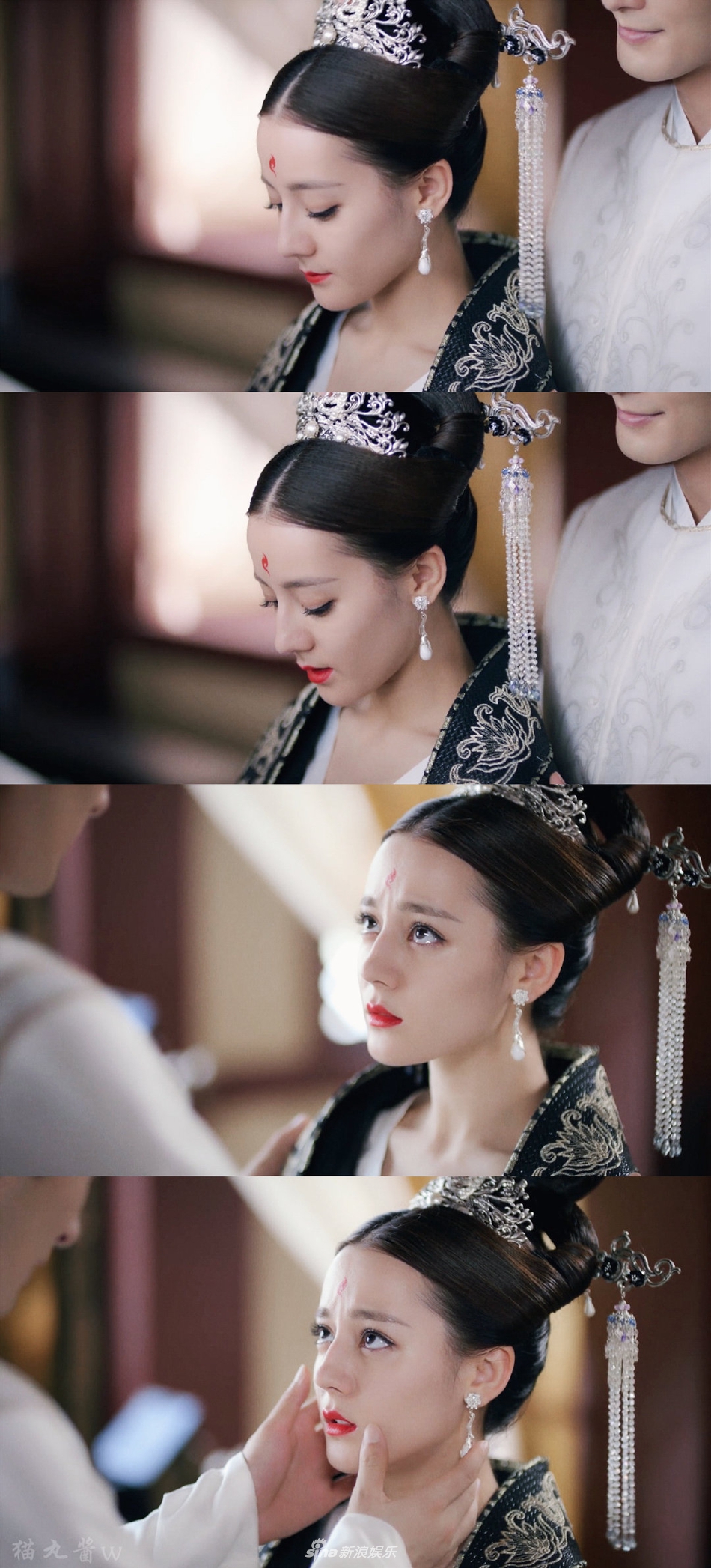 热巴新剧大婚造型绝美眼眸含水红唇娇艳