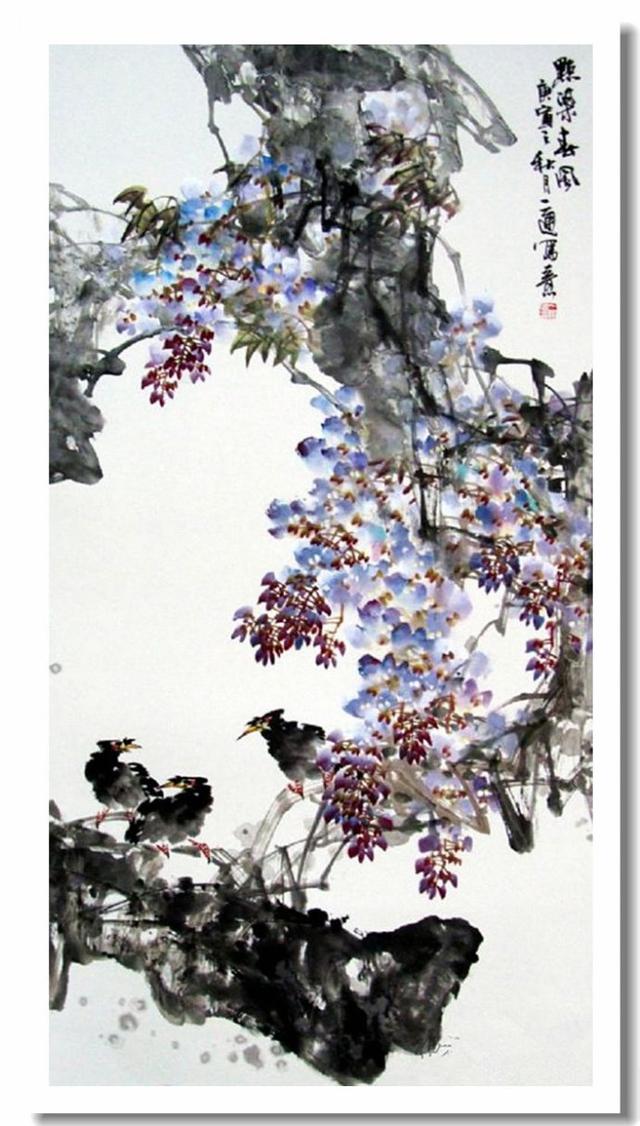 胡益通写意花鸟画作品欣赏_章法