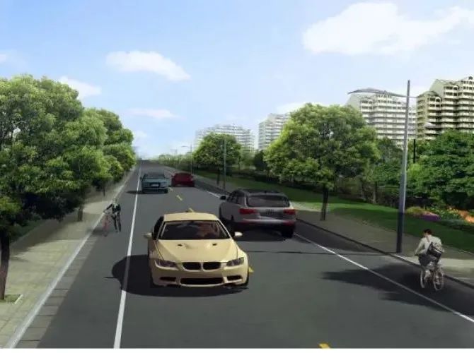 地下通道规模为机动车双向4车道;地下通道范围内的地面道路布置6快2慢