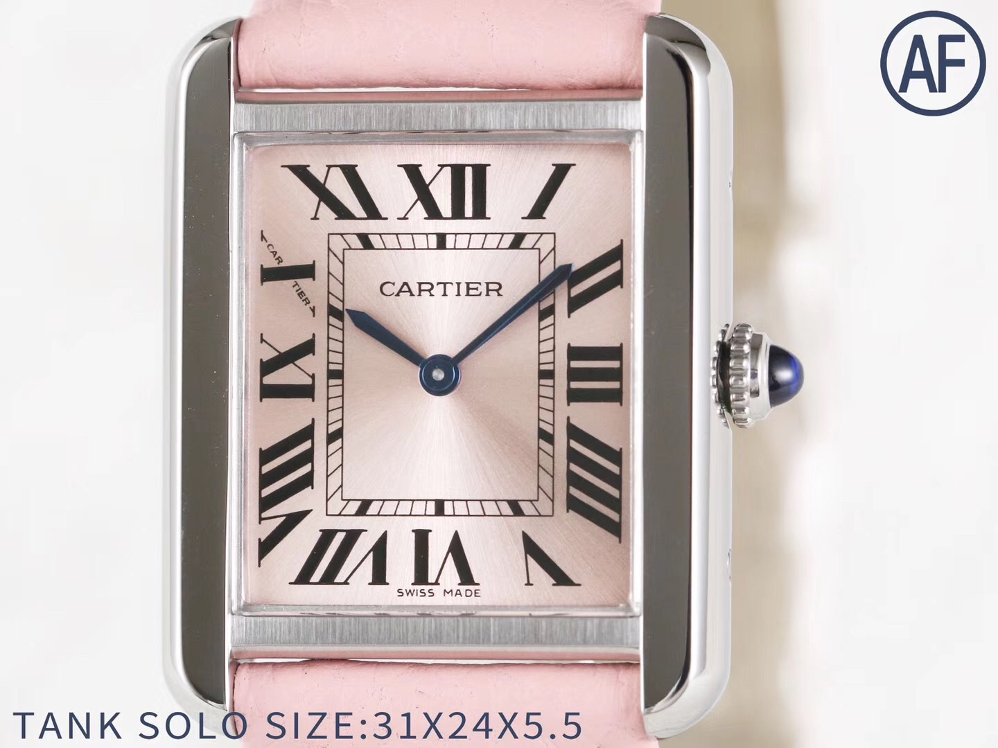 卡地亚坦克tanksolo粉色佳人腕表