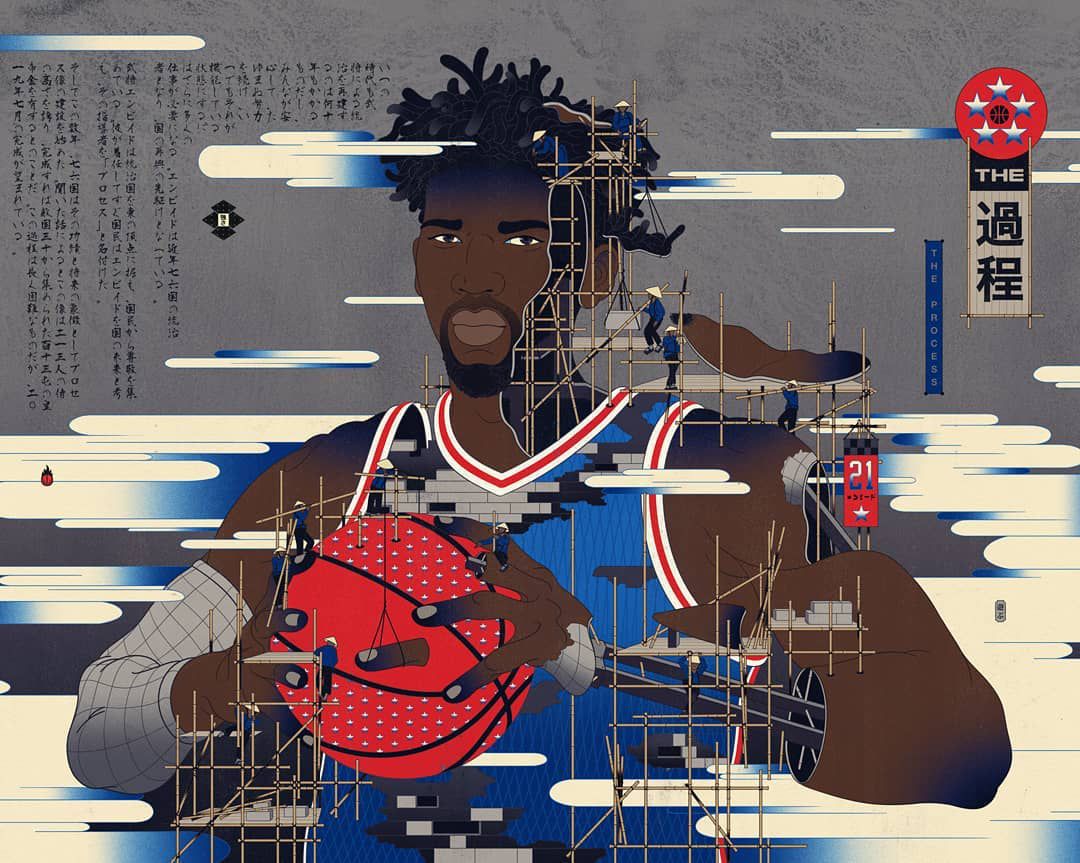 这位插画师竟把nba和浮世绘做成了大杂烩效果简直绝了