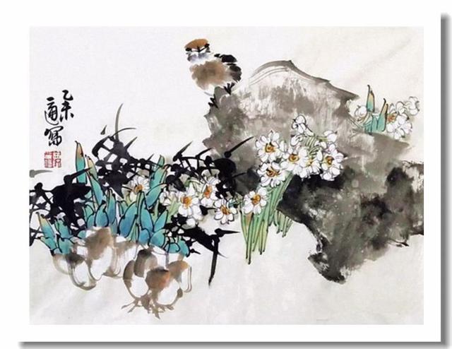 胡益通写意花鸟画作品欣赏_章法