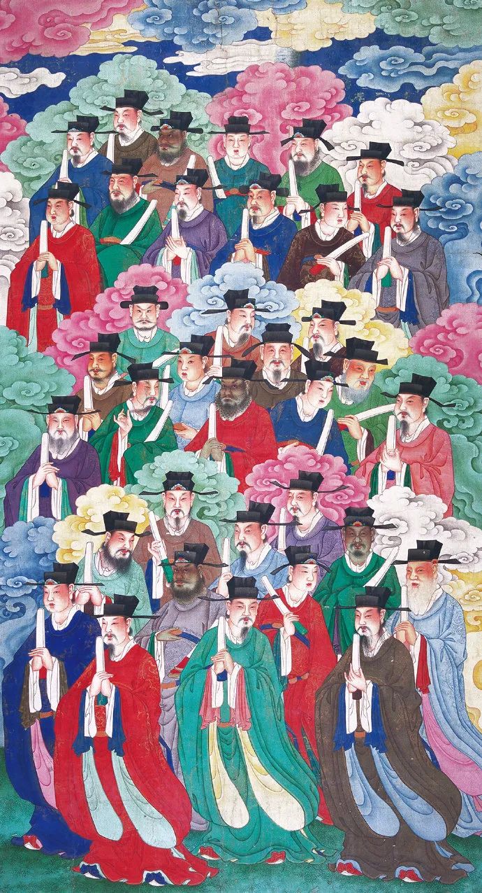 九炁青天),太上老君降现,昊天上帝统天神地祇朝三清,东方七宿星君下降