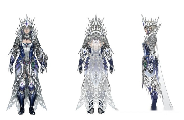 《怪猎世界:冰原》装备设计稿 冰咒龙套精致绝美