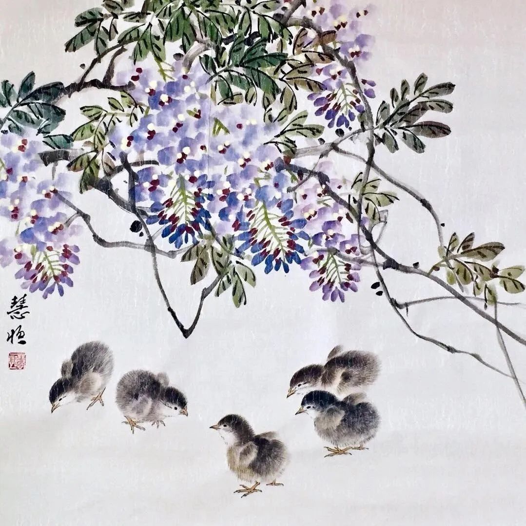 江慧恒在工笔画之外,也努力尝试写意画创作,追求"立象以尽意","神遇而