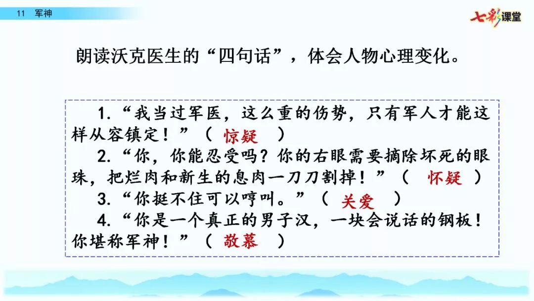 《军神》教学视频 同步练习图文讲解 知识点 课文朗读 同步练习