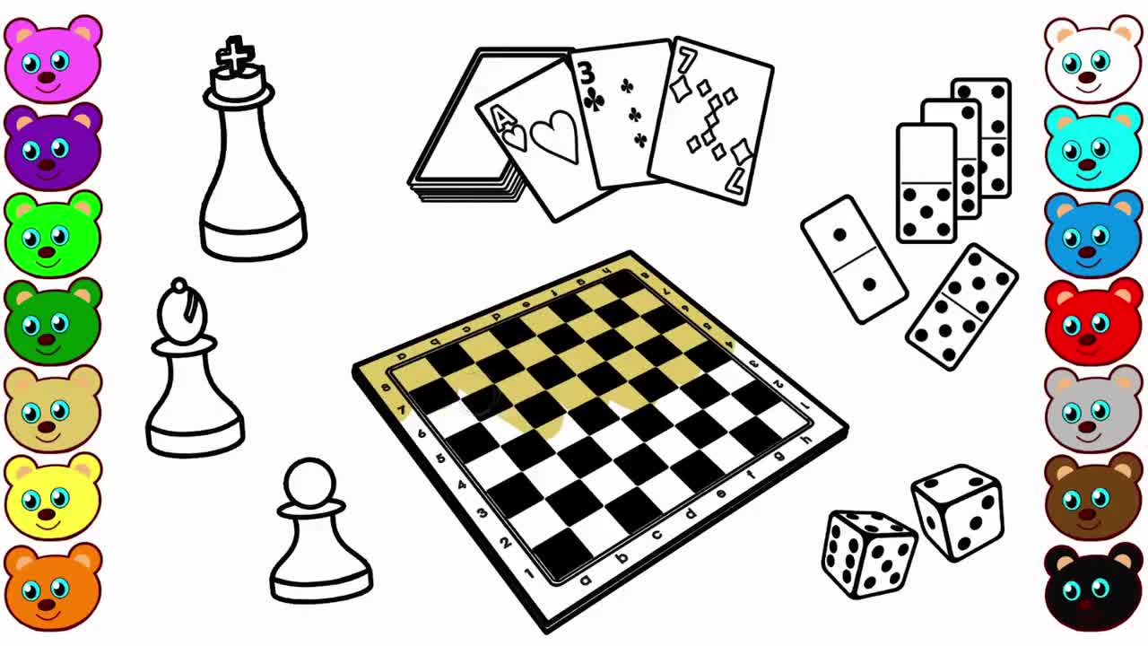 趣味儿童卡通画画棋盘游戏集