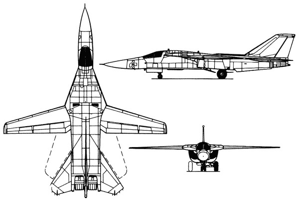 fb-111戰略轟炸機三視圖fb-111戰略轟炸機是在f-111戰鬥轟炸機的基礎