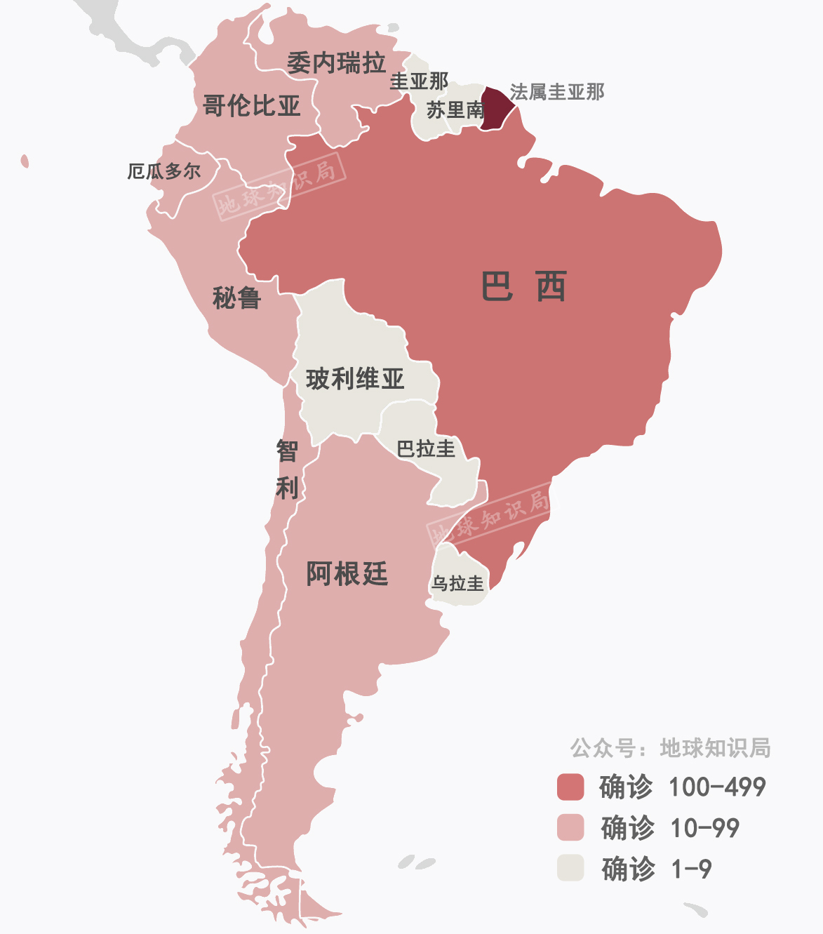 南美洲各个国家地图图片