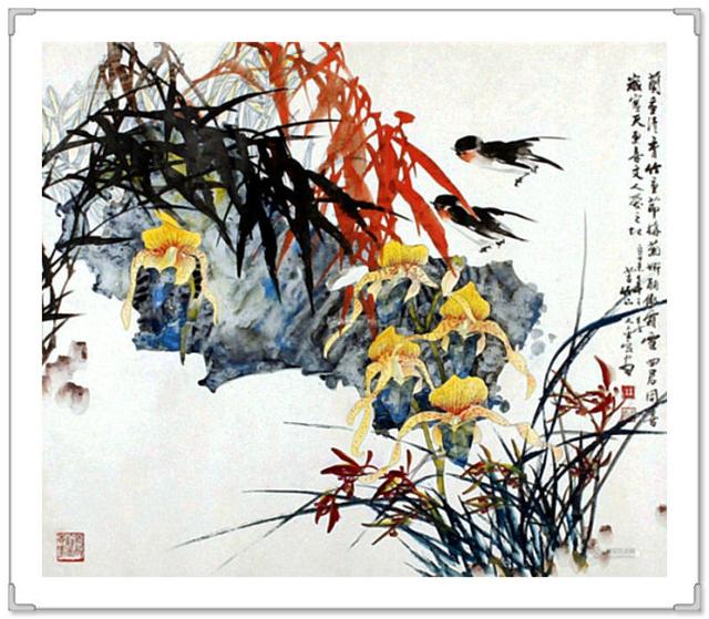 林金定写意花鸟画作品欣赏