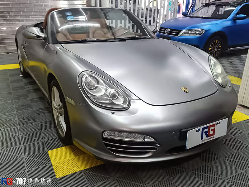 保时捷711车身改色电光钛灰rg瑞集改色膜福建泉州加盟店出品
