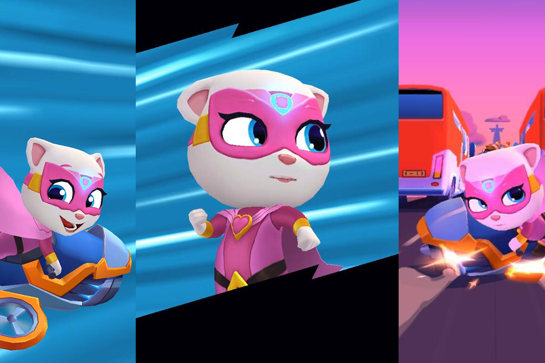 汤姆猫英雄跑酷安吉拉甩出漂亮的漂移画面太美