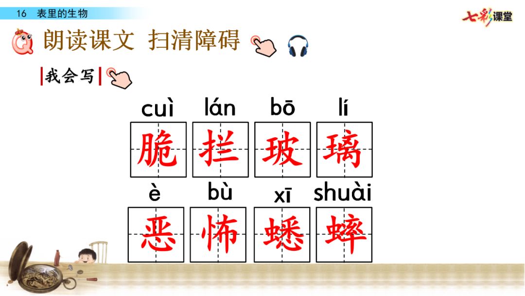 部编版六年级下册语文第16课表里的生物知识点图文详解