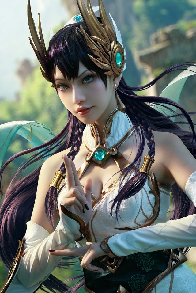 三位国人妹子cos的游戏《英雄联盟》角色"艾瑞莉娅"!相当帅气_作品