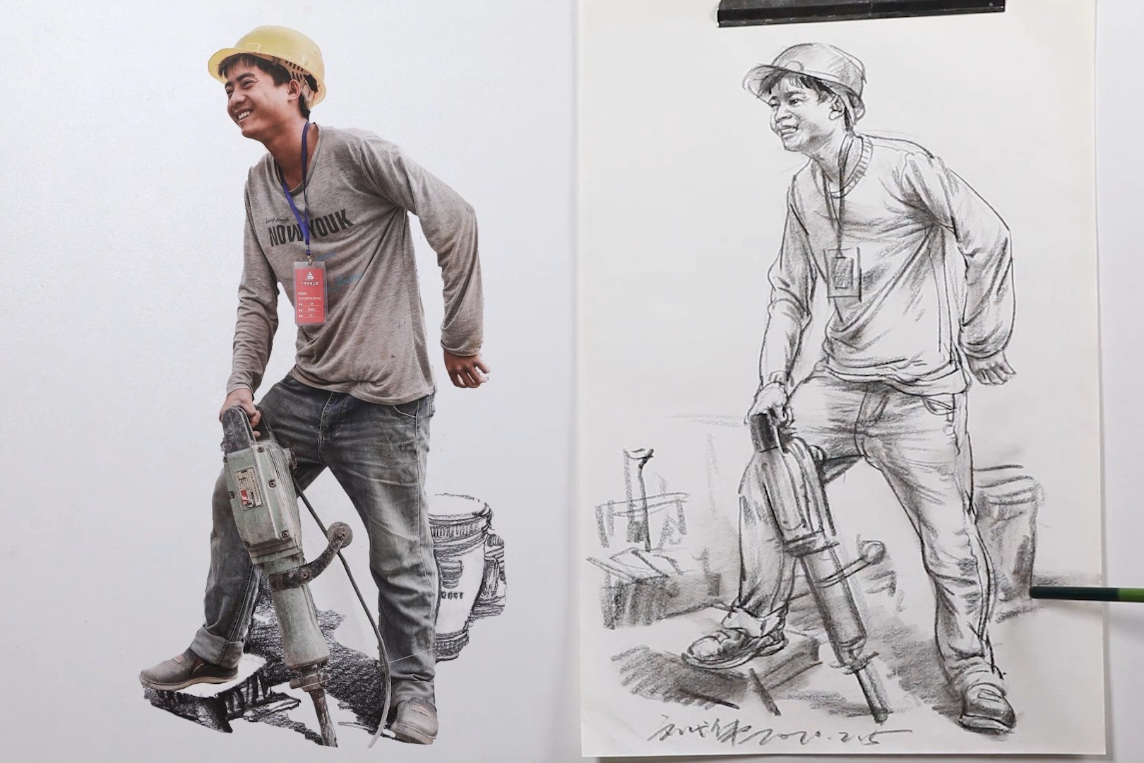 第43单人工人速写带道具讲解示范刘长伟速写小讲堂