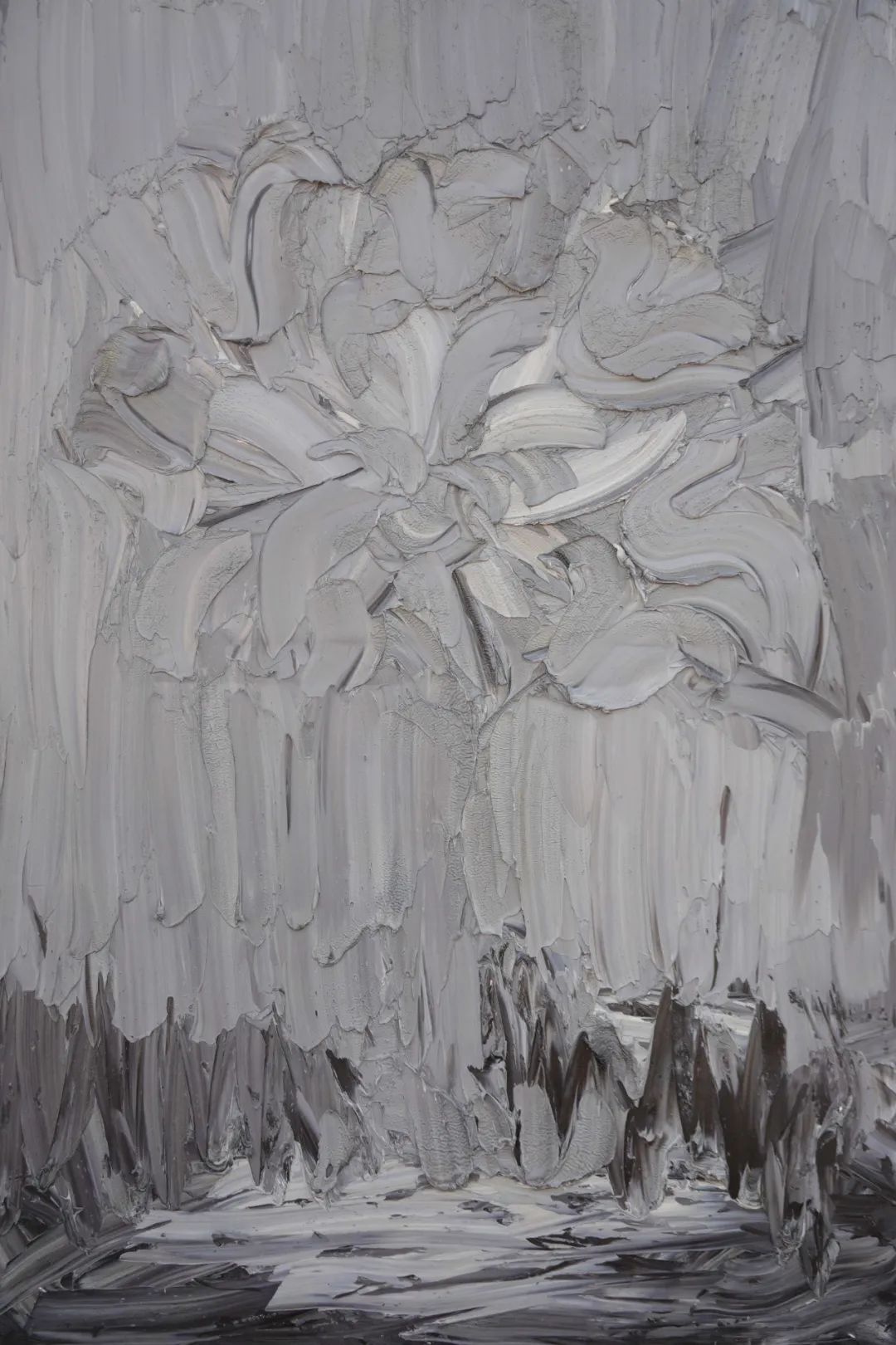 灰色野花 布面油画 80x120cm 2019《错觉》这个系列是描绘身边的事物