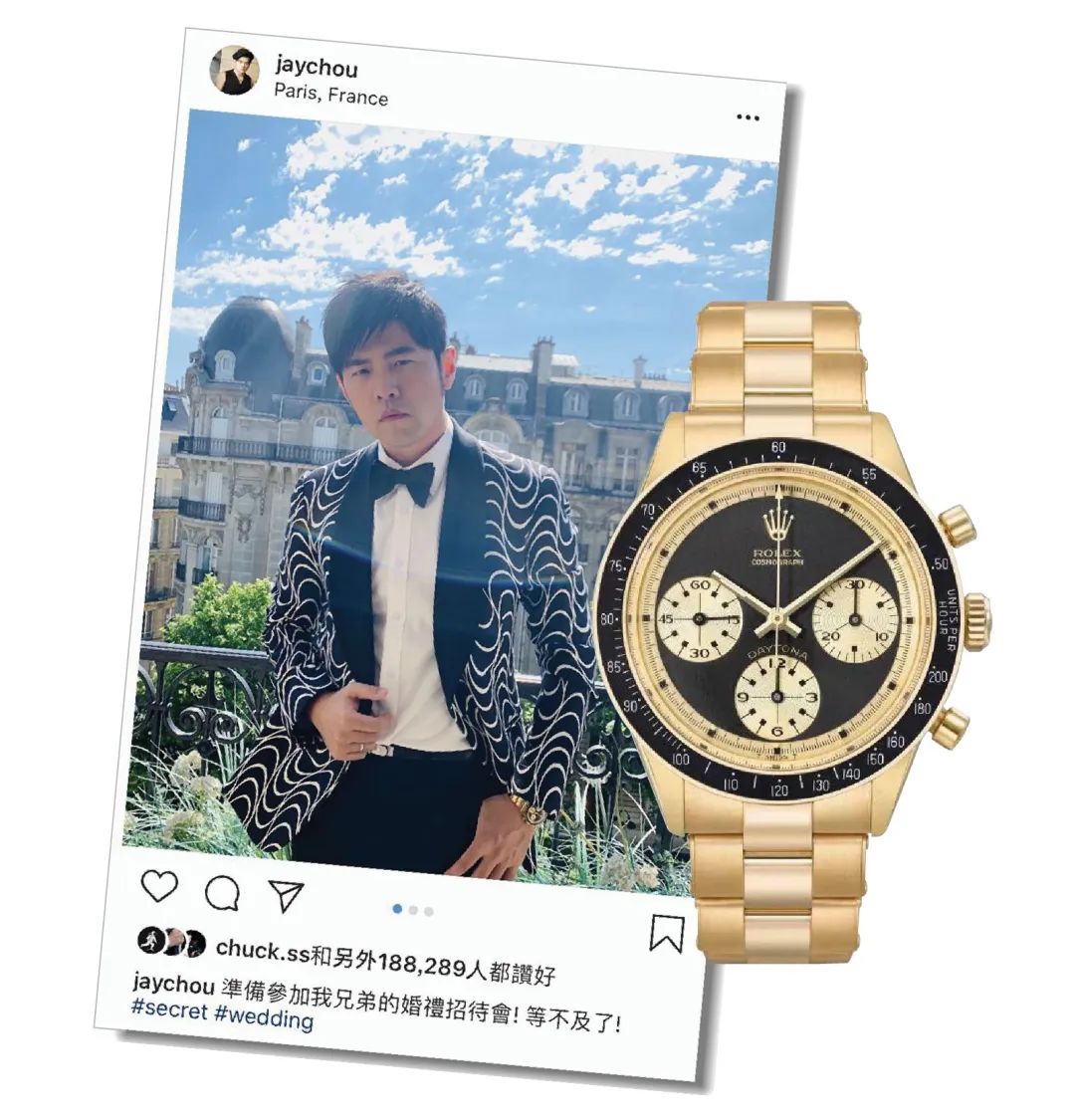 周杰伦佩戴的古董劳力士迪通拿ref.