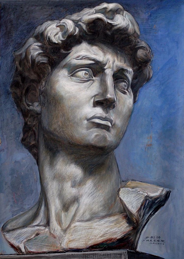 中国艺术教育中从未缺席的人物素描大卫石膏像集合长期素描永恒题材