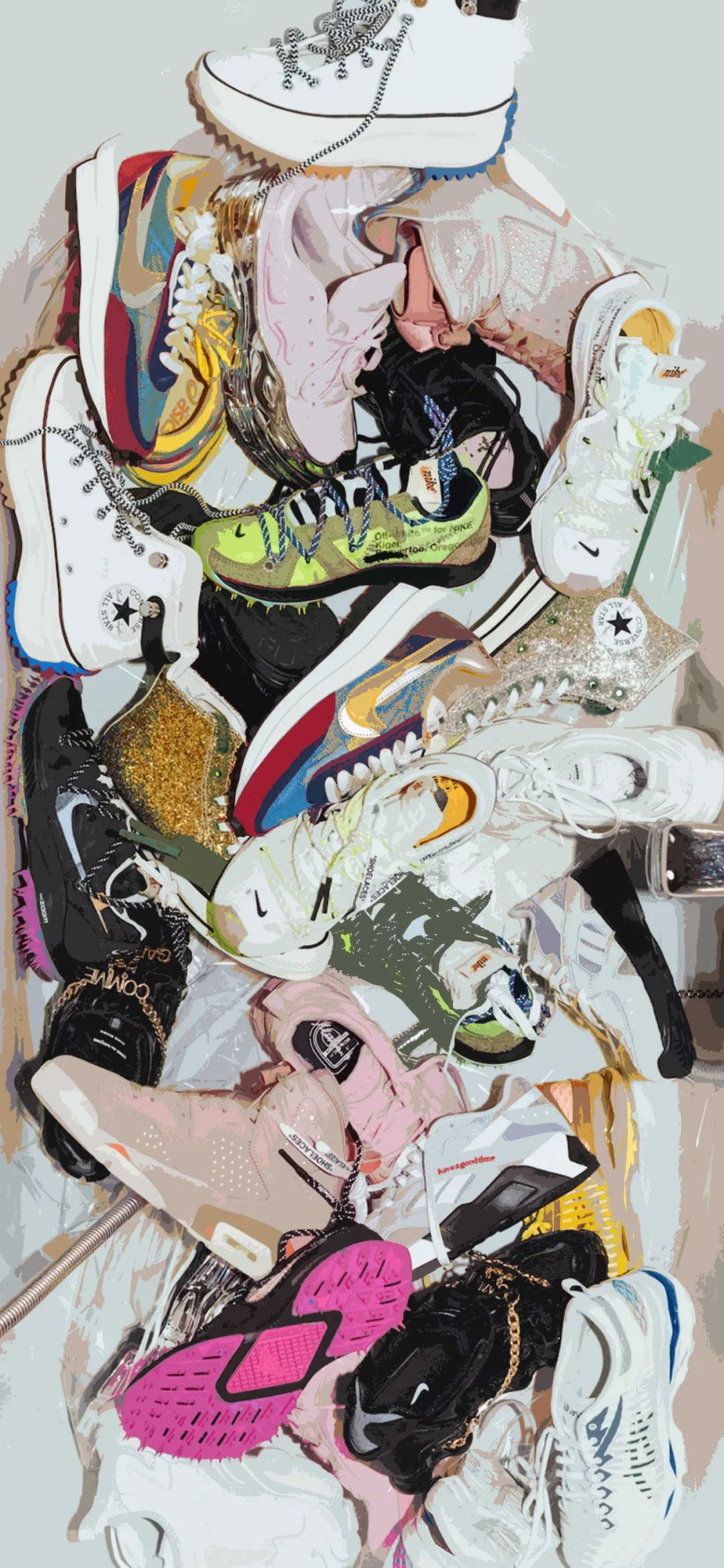 壁池油画风球鞋